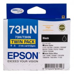 Epson 73 High Capacity Ink Cartridge Black 2 Pack