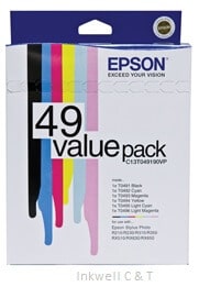 49 Epson T049X C13T049190VP Ink Cartridges (Genuine) 49 Epson T049X C13T049190VP Ink Cartridges (Genuine)