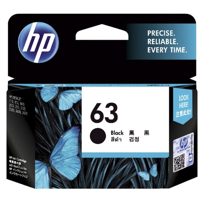 HP 63 Black Ink Cartridge Inkwell Cartridges Toner