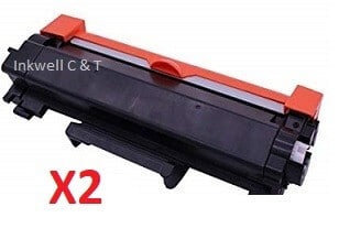 Brother TN-2450 X 2 Black Toner Cartridge (Compatible)