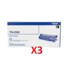Brother TN-2350 X 3 Black Toner Cartridges (Genuine)