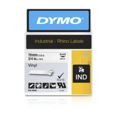 Dymo Rhino 18445 Black on White Label Tape
