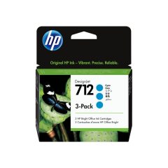 HP 712 Cyan 3 Pack Ink Cartridges