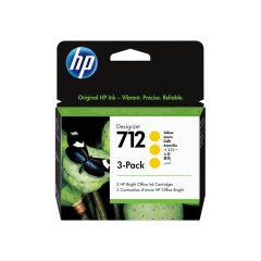 HP 712 Yellow 3 Pack Ink Cartridges